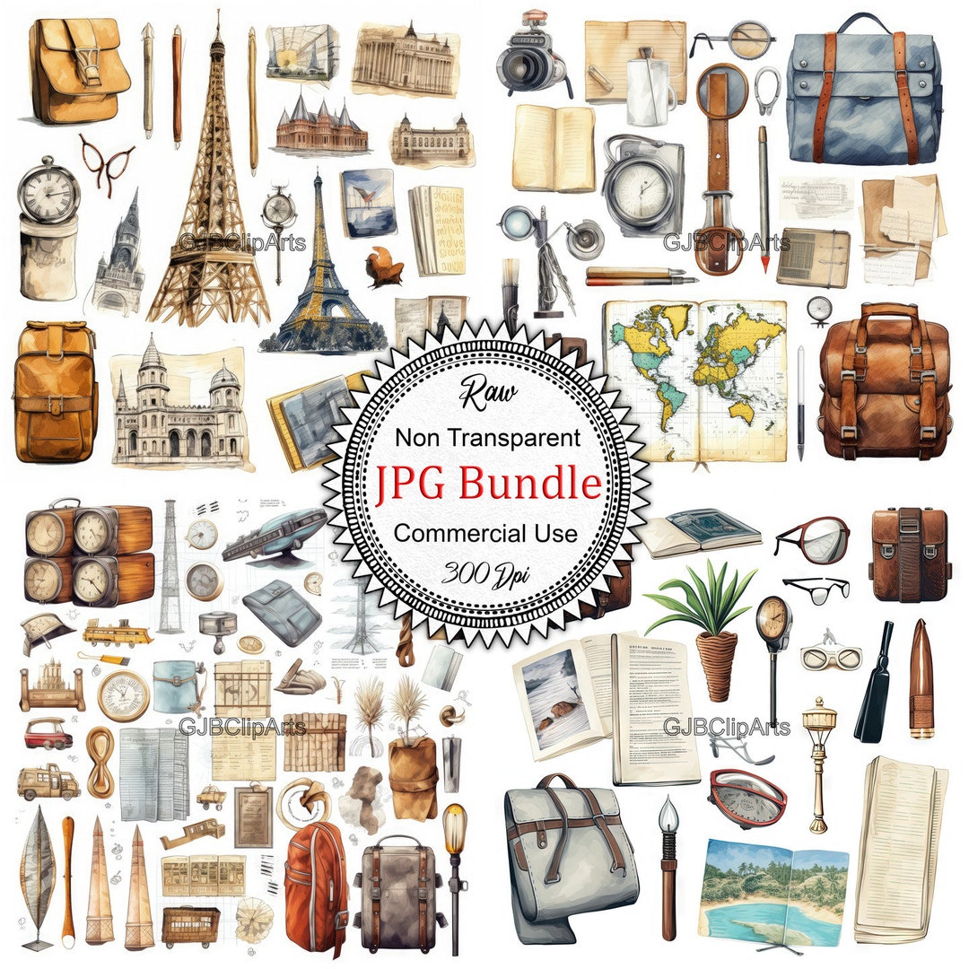 Travel Itinerary Clipart Map Clipart Compass Clipart - Etsy