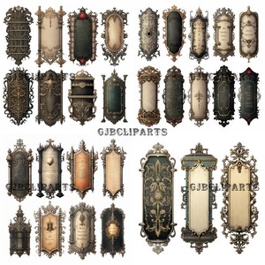 Gothic clipart Tall Ornate Labels, Junk Journal Book Vintage Clipart, Journaling Bundle, Journaling Bible For Women, Junk Journaling Paper