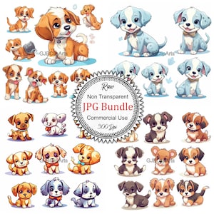 Kawaii Puppy Clipart, Kawaii Puppy, Digital Stickers, Digital Clipart, Printable Stickers, Scrapbooking Supplies, Art journaling supplies.