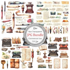 Vintage Old Handwriting and Script Fonts Collection ,Clipart digitale, Clipart stampabile, Forniture per scrapbooking, Forniture per journaling d'arte