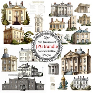 Beautiful Regency Bridgerton House Collection: Elegant and Sophisticated Clipart Illustrations Inspired by the Popular Series, 300 dpi