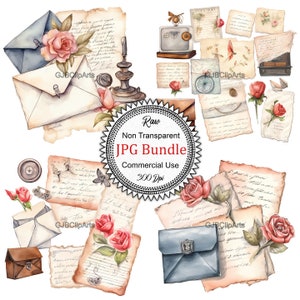 Alte Liebesbriefe Clipart, Vintage handgeschriebene digitale Kunst, digitale Clipart, druckbare Clipart, Scrapbooking Lieferungen, Art Journaling Lieferungen