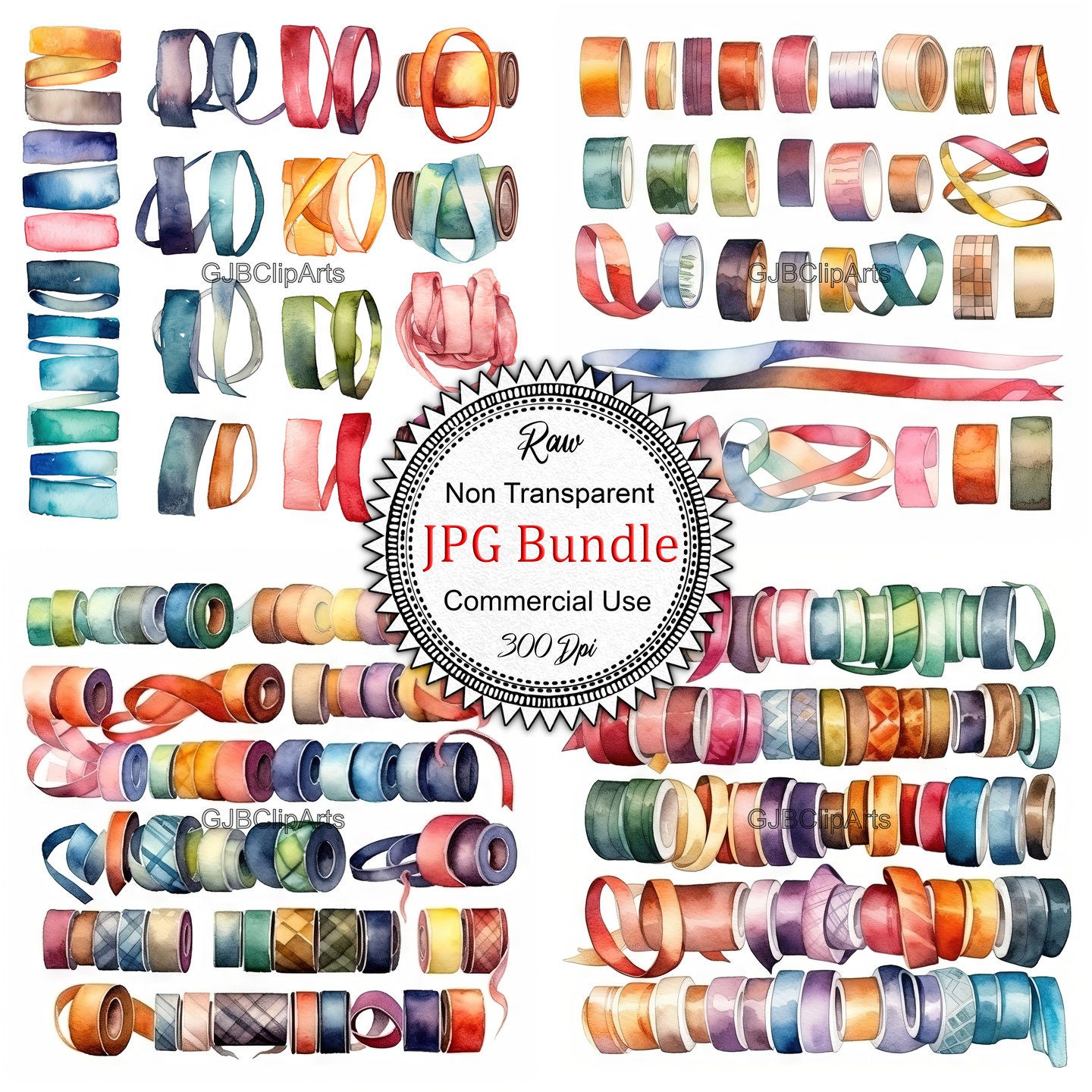 Vintage Bias Tape Collection: Seamstress's Essentials, Digital Clipart ...