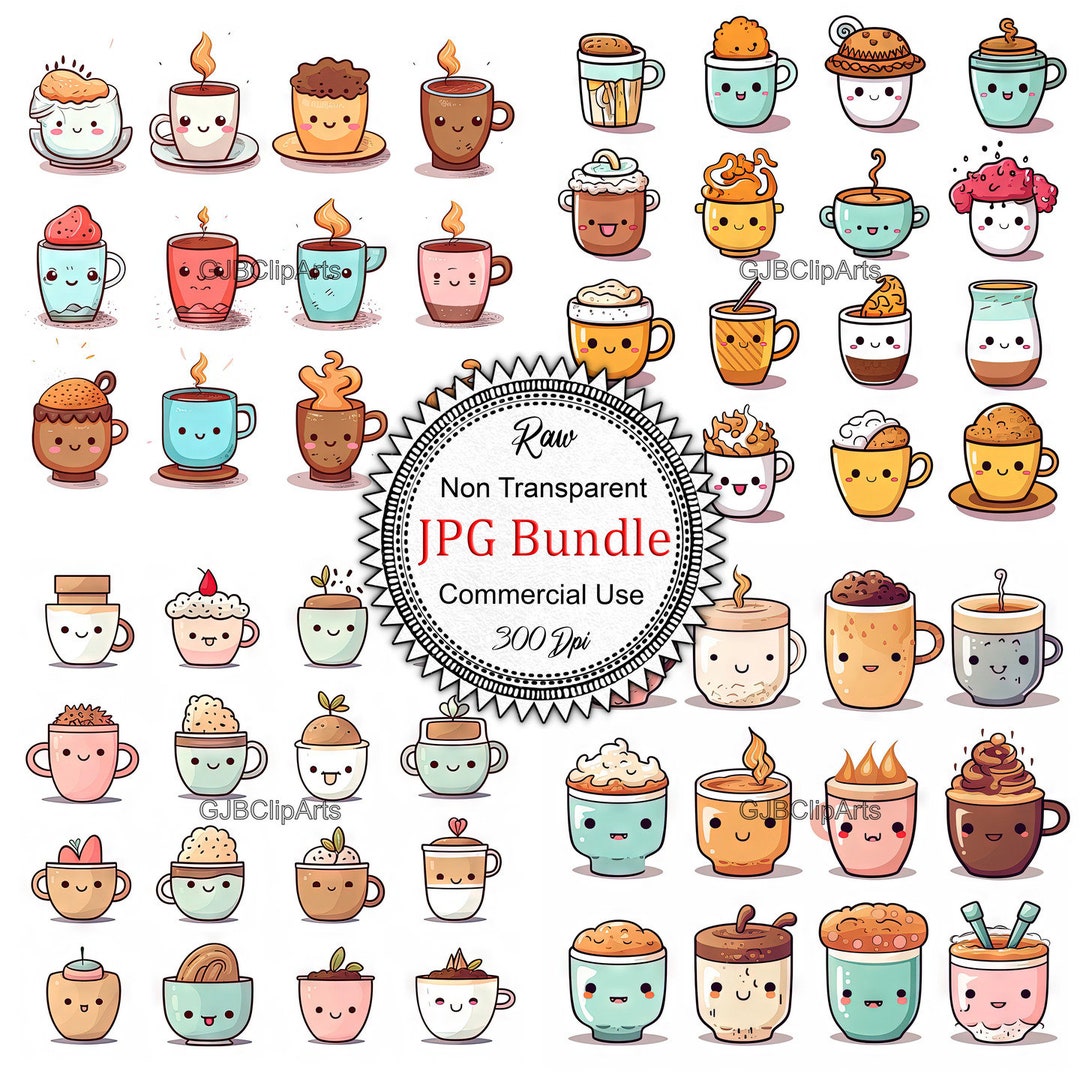 Coffee Clipart, Kawaii Coffee, Digital Stickers, Digital Clipart ...