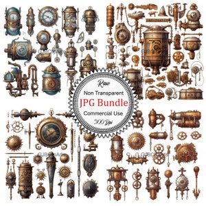 Steampunk Medieval Decor Clipart, Chandelier Clipart, Cogwheel Clipart, Journaling Bible Digital Niv, , Journaling Date Covers