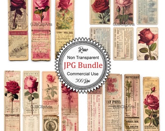 Burgundy Rose Vintage Ticket Clipart, Journaling Personalized, Journaling Cards Digital, Journaling Ipad, Scrapbooking Paper