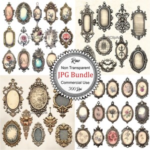 Victorian Shabby Chic Pendant Clipart,  Scrapbooker Gift, , Journaling For Mental Health, Scrapbooking Embellishments,high quality images.