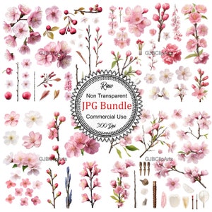 Cherry Blossom Festival Clipart, Sakura Clipart, Lantern Clipart, Flower Clipart, Scrapbooking Materials, Scrapbooks For Bride