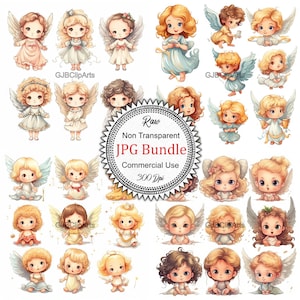 Angel Clipart, Little Angels, Digital Stickers, Digital Clipart, Printable Stickers, Scrapbooking Supplies, Art journaling supplies.