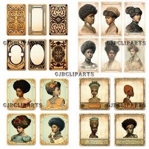 African American Ornamental Card Clipart, Vintage Card Clipart, Scrapbooking Ephemera, Journaling Inserts, Journaling Corner, Scrapbooker