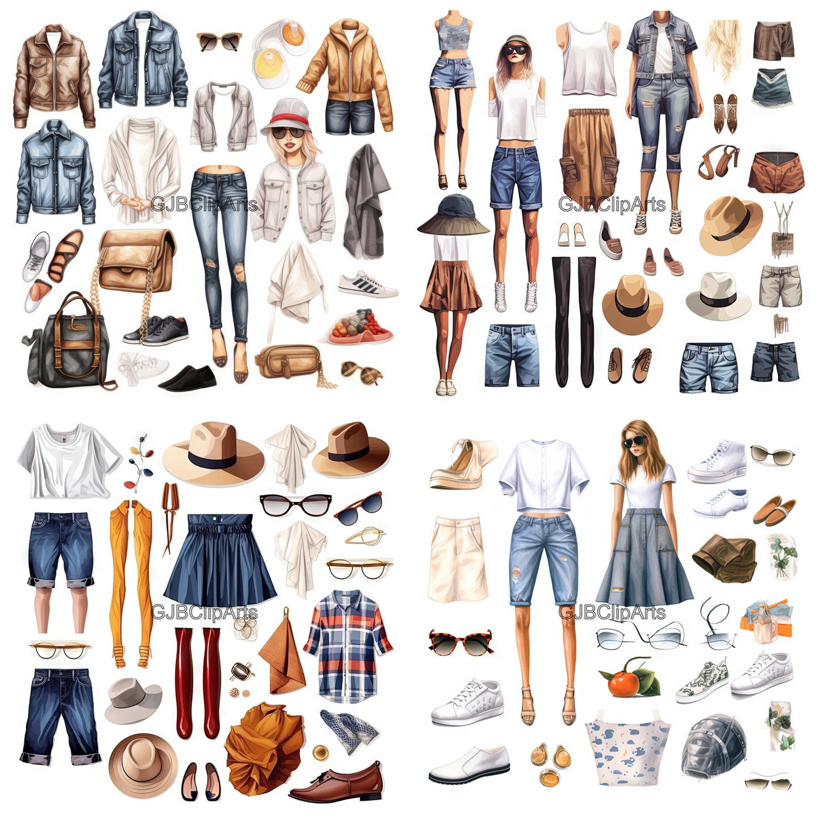 Fashion Trends Clipart Clothes Clipart Accessory Clipart - Etsy