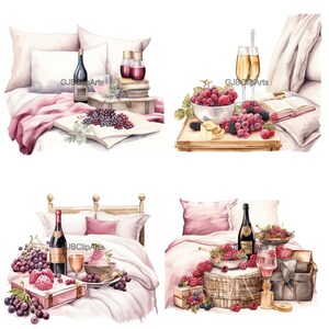 Cozy Girls Bedroom in Champagne and Berry Clipart, Bedroom Decor Clipart, Journaling Bible Niv, Journaling Washi Tape,celebration designs