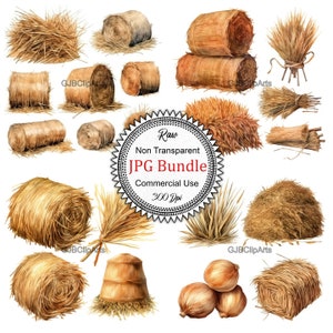 Watercolor Vintage Autumn Haystack Clipart, Haystack Clipart, Autumn Clipart, Journaling For Remarkable, Scrapbooks For theme,quick download