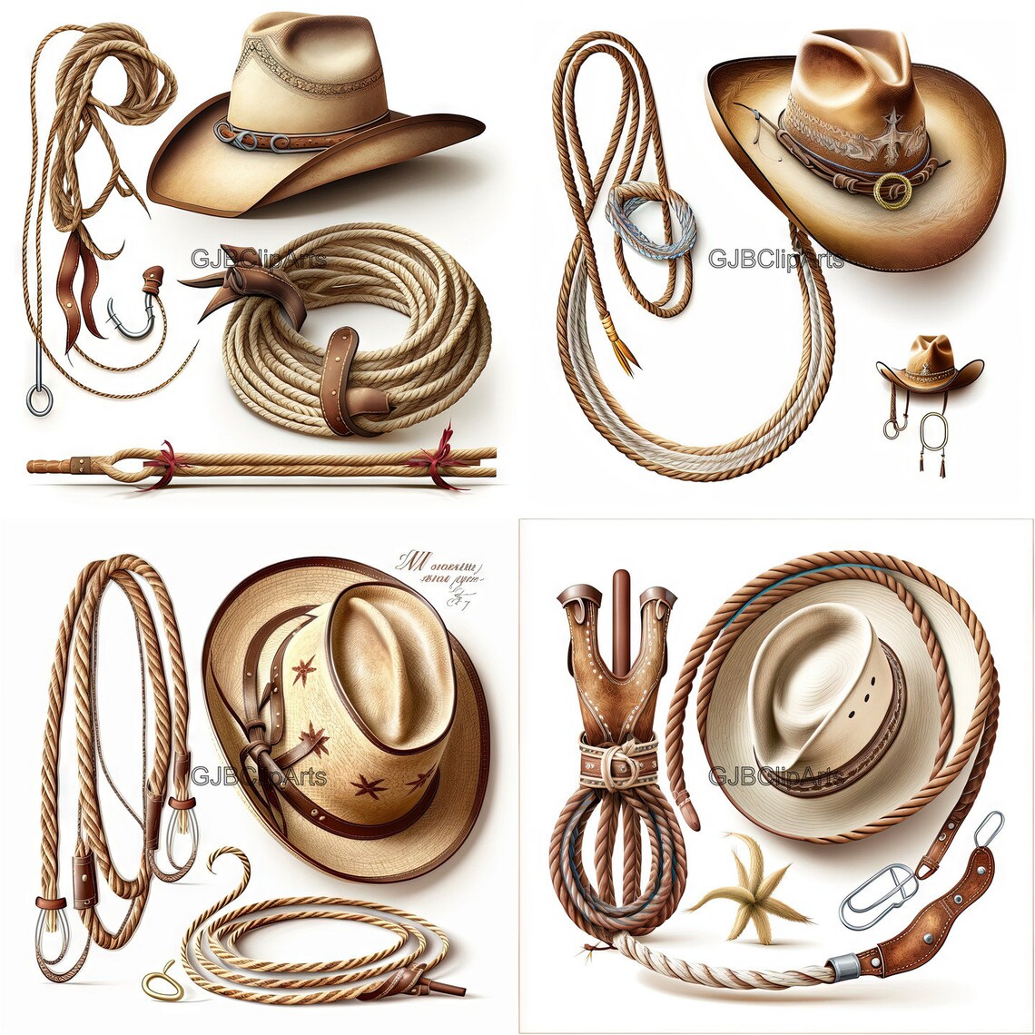 Lasso Clipart, Beautiful Cowboy Lasso Collection, Cowboy Clipart, Rodeo ...