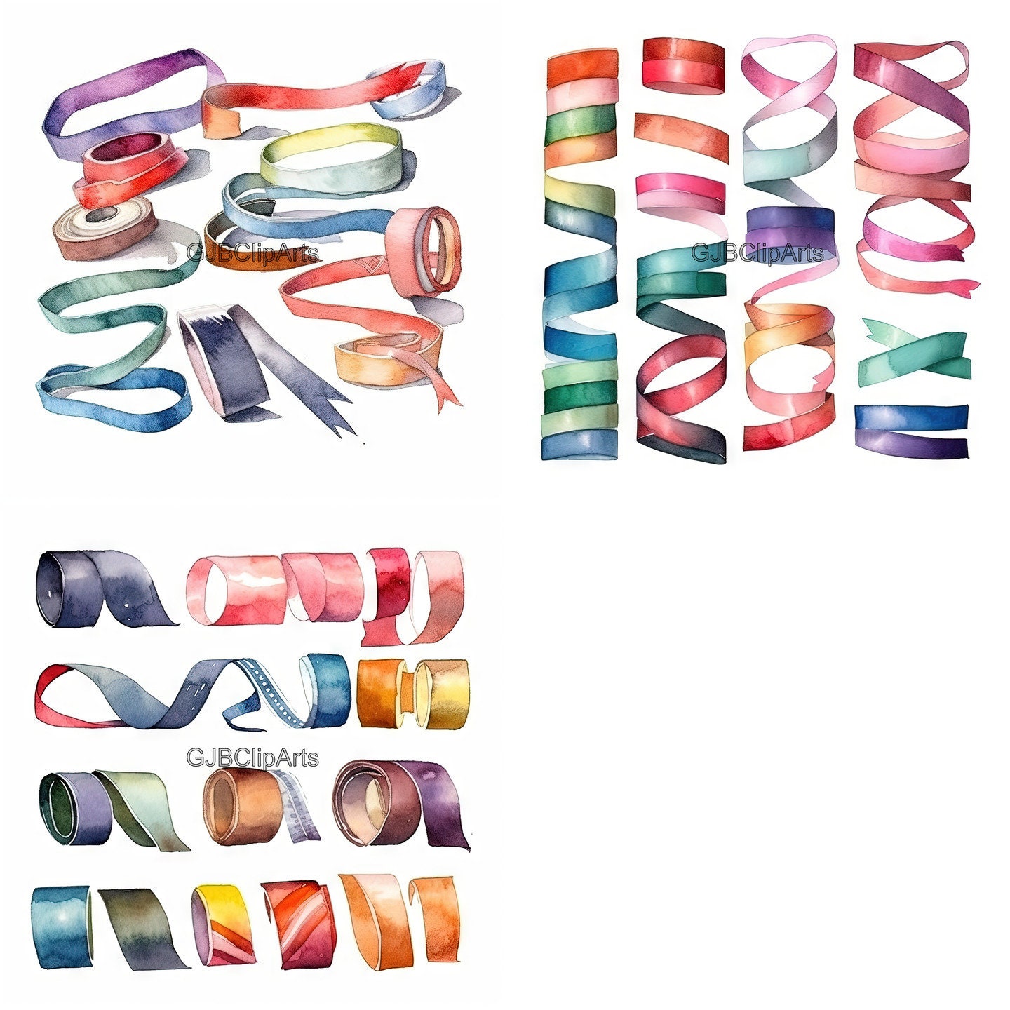Vintage Bias Tape Collection: Seamstress's Essentials, Digital Clipart ...