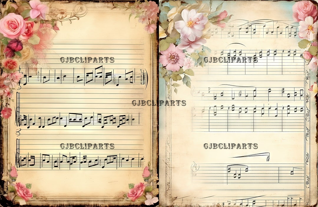 Music Lined Page Clipart, Empty Journal Page Clipart, Journaling Pens ...