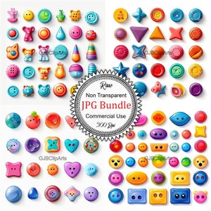 Kids Shapes Buttons Clipart, Circle Clipart, Square Clipart, Scrapbooks For Couples, Journaling Stamps, Junk Journal Paper,
