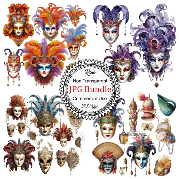 Carnival of Venice Masquerades Clipart, Mask Clipart, Gondola Clipart, Journaling Esv Bible, Journaling Workbook, Scrapbooks For Bride