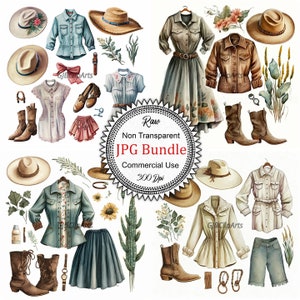 Women&#39;s Clothes Collection: Watercolor Fashionable Clothing Illustrations, Stylish Apparel, Scrapbooking, Junk Journal Supplies, Commercial