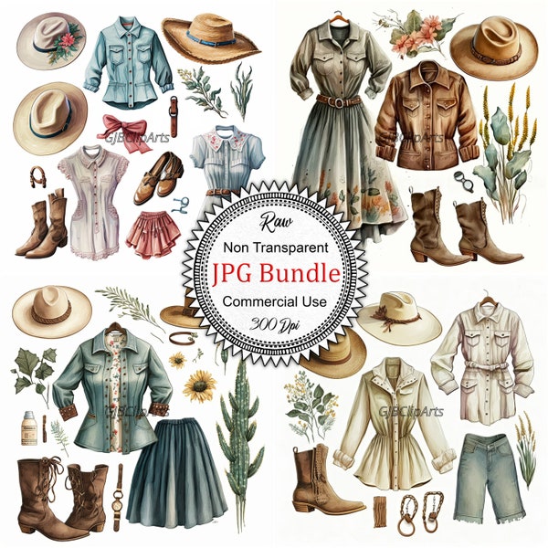 Women's Clothes Collection: Watercolor Fashionable Clothing Illustrations, Stylish Apparel, Scrapbooking, Junk Journal Supplies, Commercial