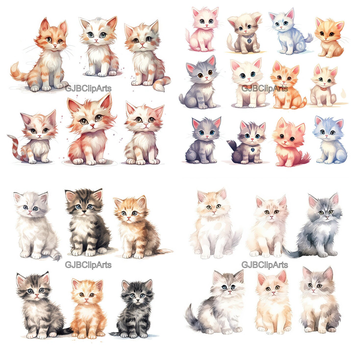 Kitten Clipart, Printable Kitten , Digital Stickers, Digital Clipart ...