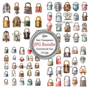 Vintage Locks Clipart Collection - Digitized Clipart ,Digital clipart, Printable clipart, Scrapbooking supplies, Art journaling supplies