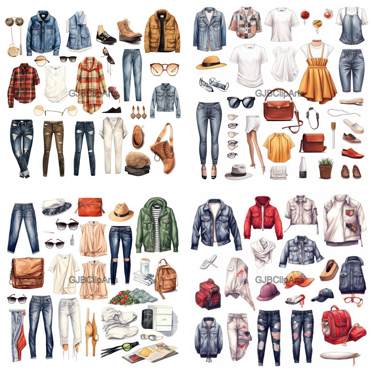 Fashion Trends Clipart Clothes Clipart Accessory Clipart - Etsy
