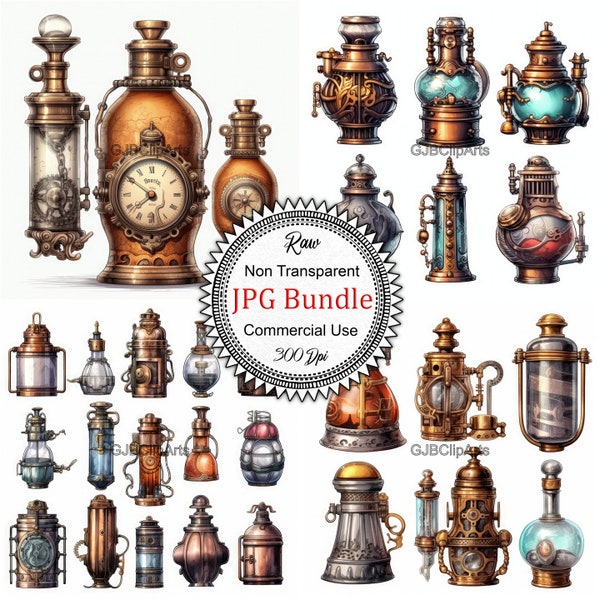 Steampunk Perfume Bottle Clipart, Perfume Clipart, Cork Clipart, Scrapbook Embellishments, Journaling Pens, Journaling Stickers,