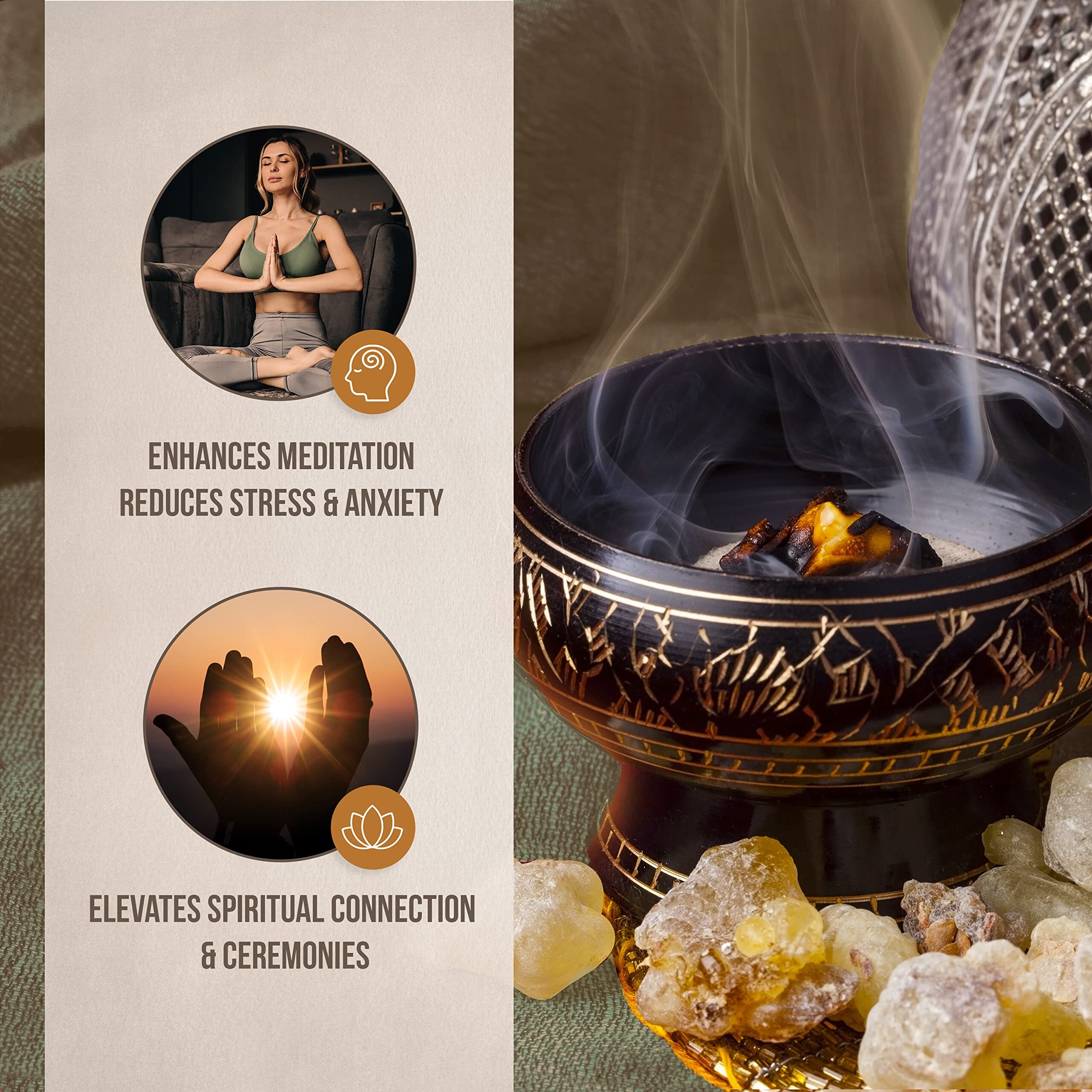 3 Kings Resin - Frankincense, Myrrh & Sandarac Resin Incense Trio