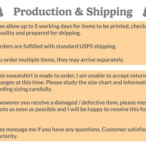 Production and shipping information.