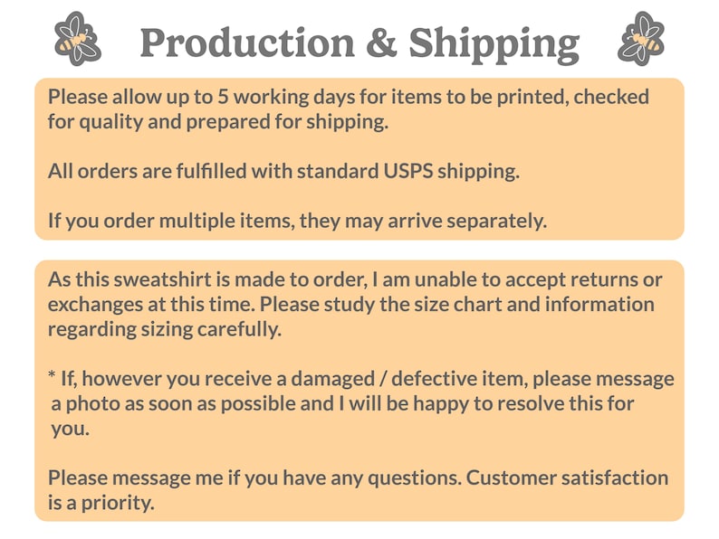 Production and shipping information.