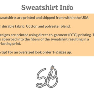 Sweatshirt information.