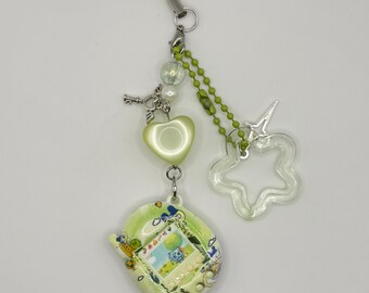 Green Tamagotchi Virtual Pet Phone & Bag Charm