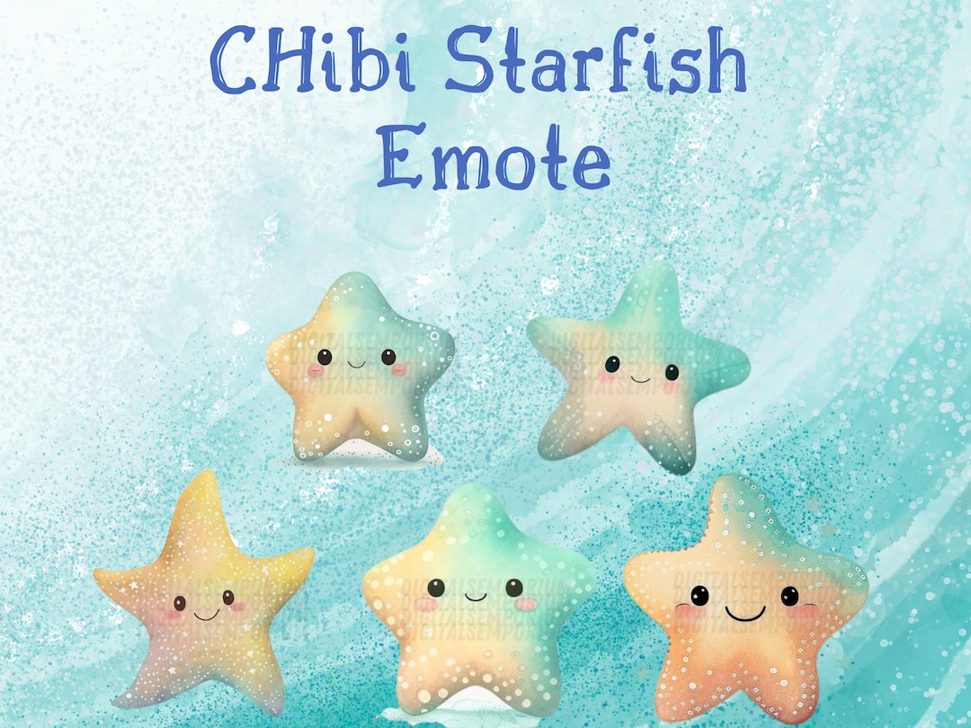 Ocean Emotes Chibi Starfish Emotes Twitch, Discord, Kick, Streamer, Emoji, Stream ...