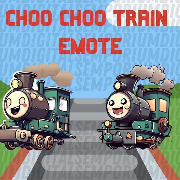 Chibi Choo Choo Train Emote, Conductor Emote, Train Emote, Rail road Emote, Twitch Stream Emote, Discord Emote, Kick Stream Emote