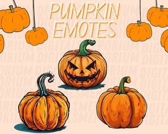 Twitch Pumpkin Emote, Pumpkin Emote Pack , Pumpkin Sub Badge, Cartoon Pumpkin Emote, Halloween Emote, Twitch Stream Emote, Discord Emote