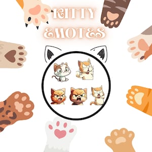 Cute Chibi Kawaii Angry Kitty Twitch Discord Mixer Youtube Emote/Kawai Cat Emoji/Subscriber/Loyalty Sub Bit Badges/Funny Kitty Emote