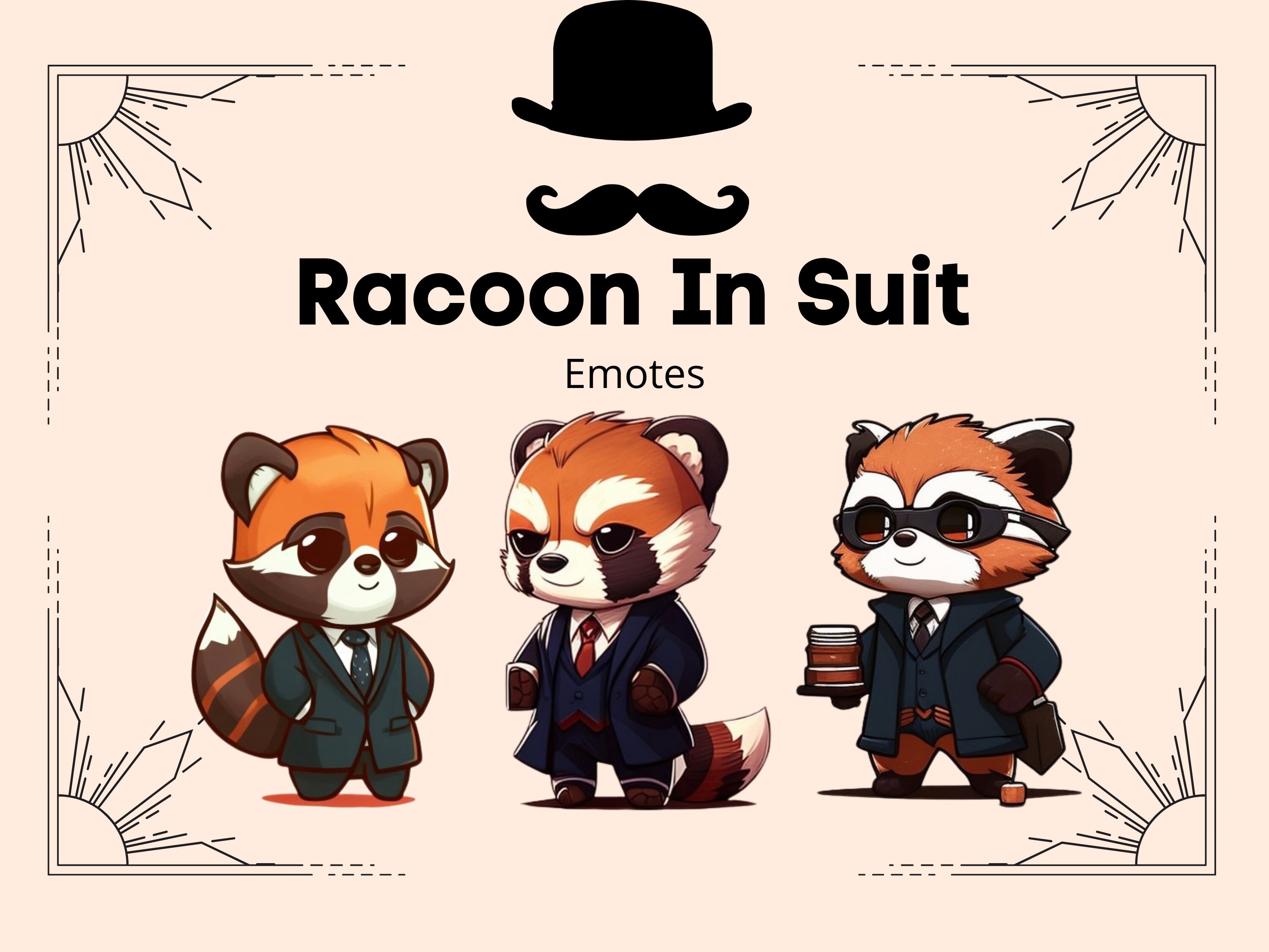 Red Racoon in Suit Emote Collection Twitch & Discord | Channel Points ...
