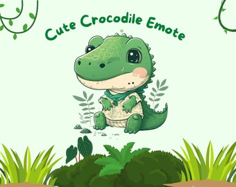 Chibi Cute Crocodile Emotes Twitch & Discord | Channel Points, Streamer, Emoji, Cute, Stream, Chat, Cute, Alligator, Crocodile Emote, Animal