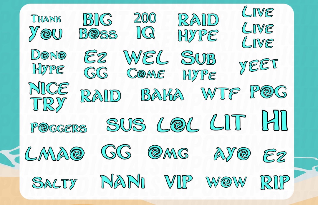 30 Hawaiian Twitch Text Emote, Hawaiian Font Text Emotes, Twitch Emotes ...