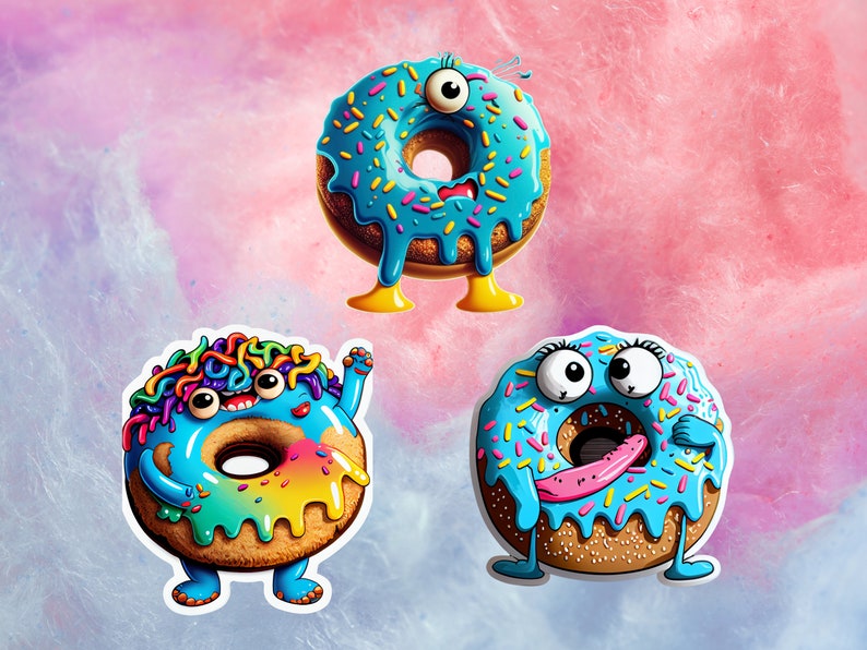 Sweet Donut Monster Emote Collection Twitch & Discord Channel Points