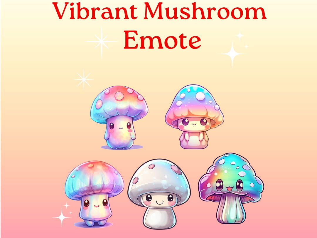 Chibi Vibrant Mushrooms Emotes Twitch & Discord Channel Points