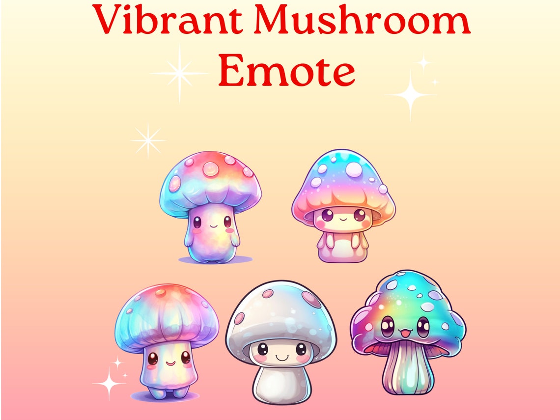 Chibi Vibrant Mushrooms Emotes Twitch & Discord Channel Points