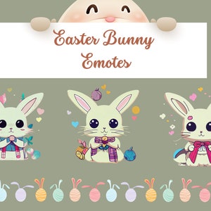 Easter Bunny Twitch Emotes | Discord Emotes | Youtube Emotes | Facebook Emotes |Bunny Emote | Easter Bunny Emotes, Rabbit Emote, Cute Bunny
