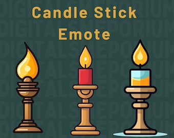 Candle  Stick Emote, Candle Emote, Fire Emote Emote, Torch Emote, Candle flame Emote, Twitch Stream Emote, Discord Emote, Kick Stream Emote