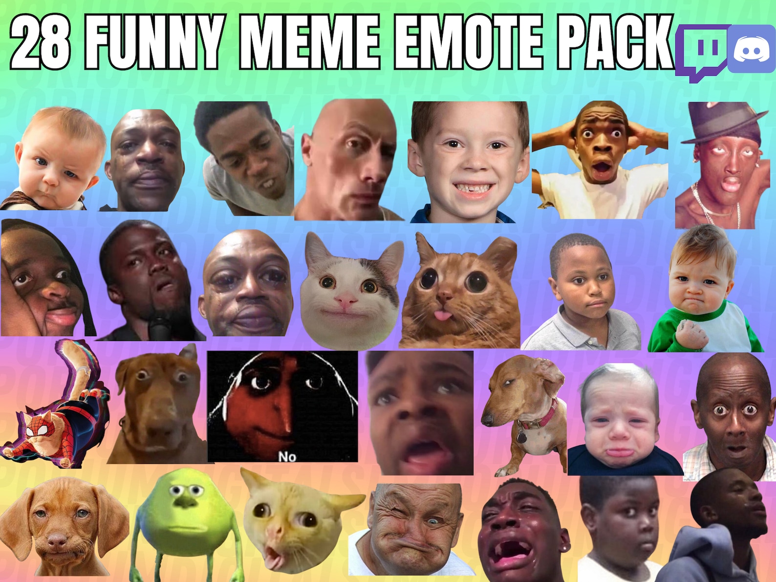 28 Funny Meme Emote Pack Meme Emote Twitch, Discord Emotes Meme