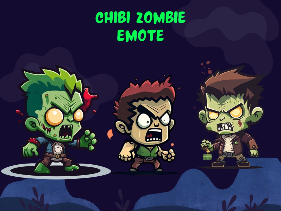 Chibi Zombie Emotes Twitch, Discord, Kick, Streamer, Emoji, Stream, Kick Stream Emotes, Chat