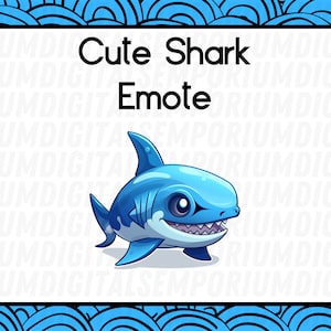 Cute Shark Emote, Great White Shark Emote, Chibi Shark Emote, Chibi Fish Emote, Twitch Stream Emote Png, Discord Emote, Kick Stream Emote