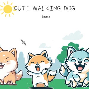 Émotes Twitch de chien marchant mignon | Discord Emotes | Émoticônes YouTube | Emotes Facebook | Chien mignon | Emote pour chien de compagnie, Emote pour animaux, Emote pour promeneur de chien