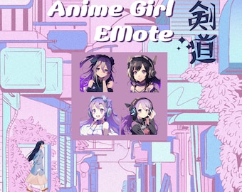 Anime emotes, Anime Girl Emotes, twitch emotes, Manga Cartoon Cute Emotes, Anime Cartoon for Twitch and Discord Streamer